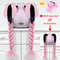 Twist Dual Pigtail Wig for Motorcycle Helmet, Women Braided Hairpiece with Sucker Attachment for Motorbike Helmets
