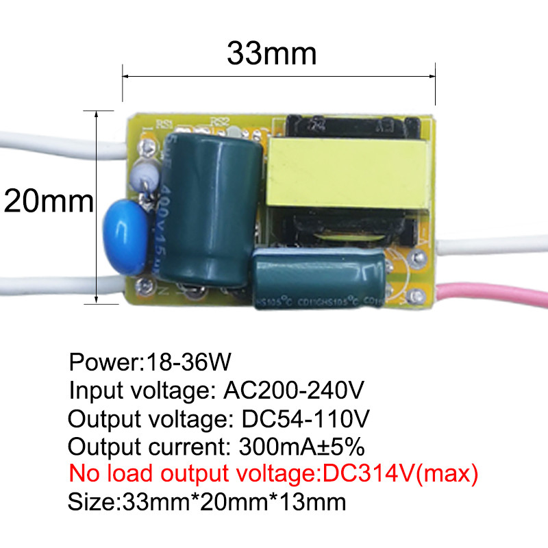 LED Driver Power Supply Adapter, Constant Current Transformer Unit for LED Bulbs, Strip