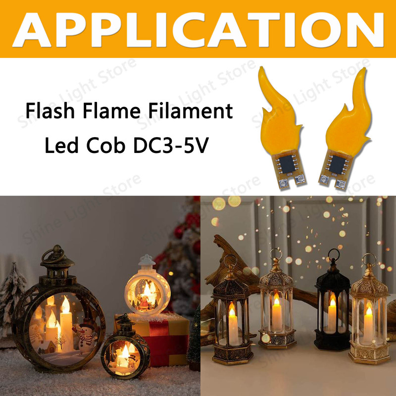 LED Flashing Candle Flame Lights COB Diodes for Birthday Party Decor, DIY Crafts, Wedding and Holiday Lighting Accessory