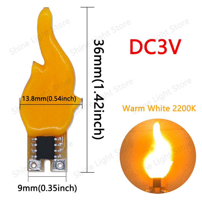 LED Flashing Candle Flame Lights COB Diodes for Birthday Party Decor, DIY Crafts, Wedding and Holiday Lighting Accessory