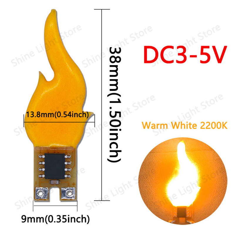 LED Flashing Candle Flame Lights COB Diodes for Birthday Party Decor, DIY Crafts, Wedding and Holiday Lighting Accessory