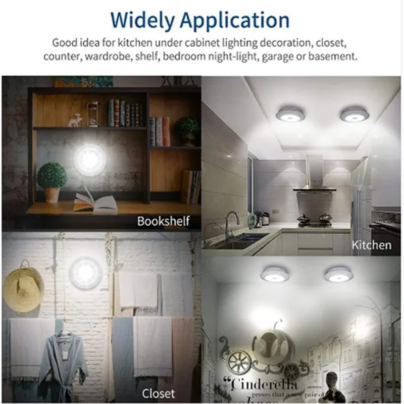 Dimmable LED Under Cabinet Light With Remote Control Battery Operated Closet Light For Wardrobe Kit 1