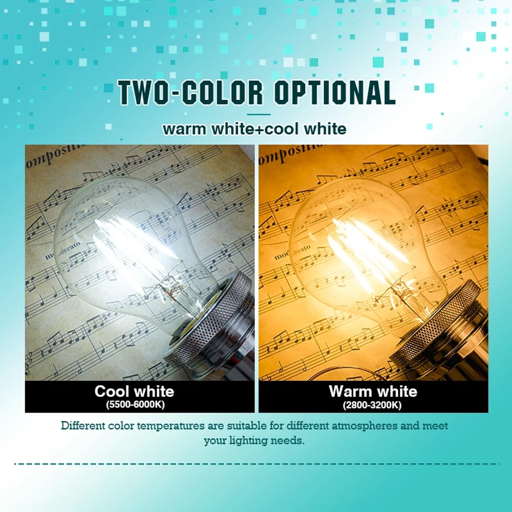 Vintage LED Retro Edison Bulb, Glass Filament Lamp C35 Decorative Lighting