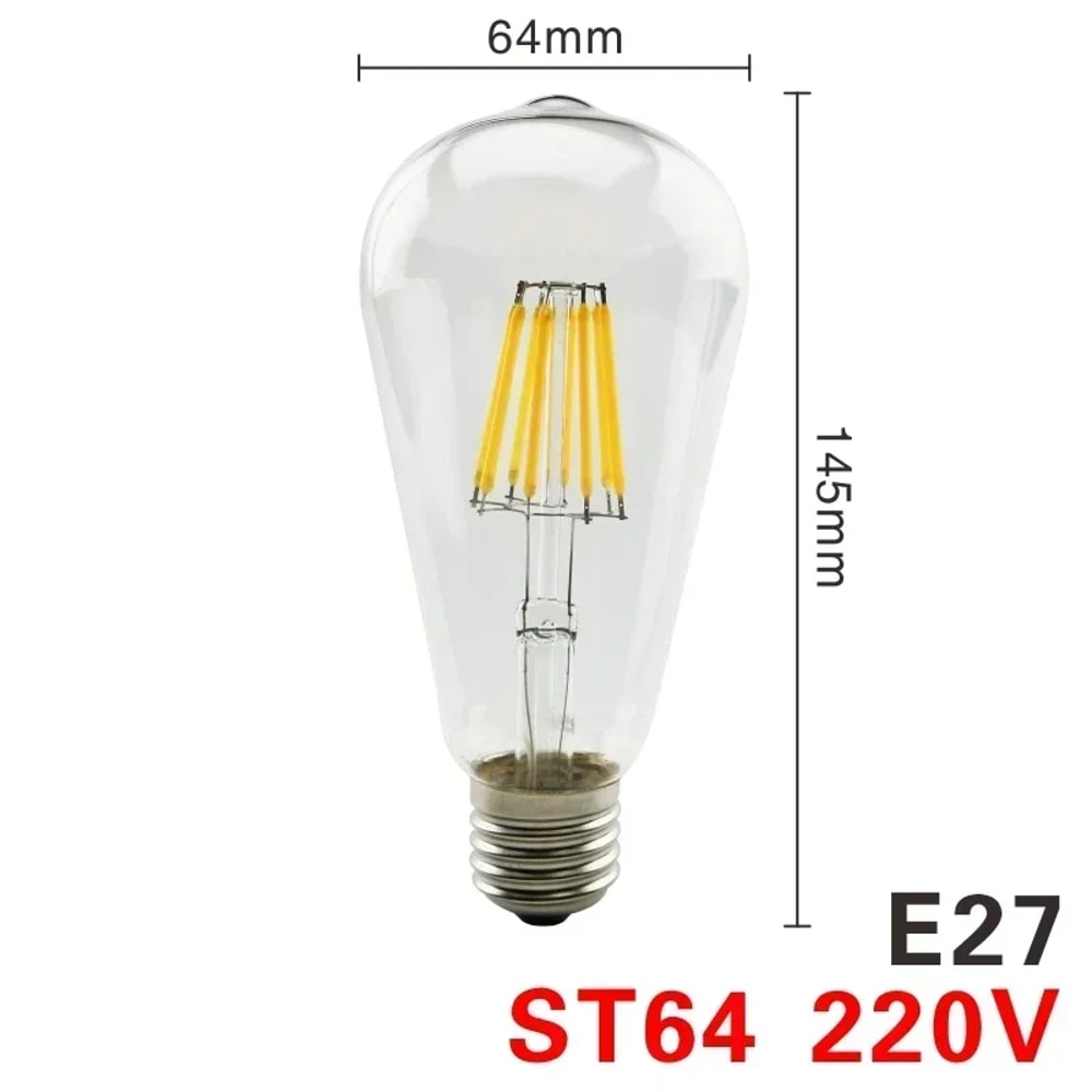 Vintage LED Retro Edison Bulb, Glass Filament Lamp C35 Decorative Lighting