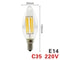 Vintage LED Retro Edison Bulb, Glass Filament Lamp C35 Decorative Lighting