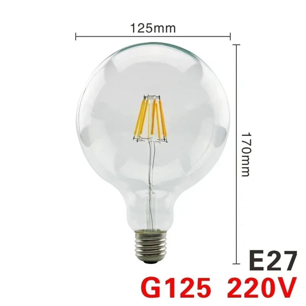 Vintage LED Retro Edison Bulb, Glass Filament Lamp C35 Decorative Lighting