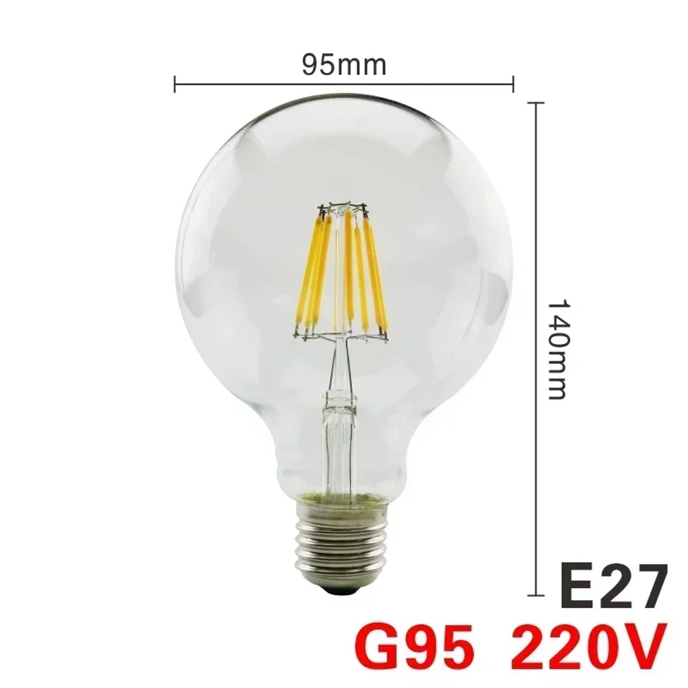 Vintage LED Retro Edison Bulb, Glass Filament Lamp C35 Decorative Lighting