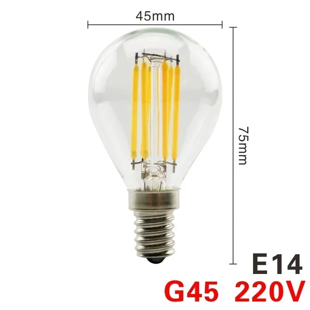Vintage LED Retro Edison Bulb, Glass Filament Lamp C35 Decorative Lighting