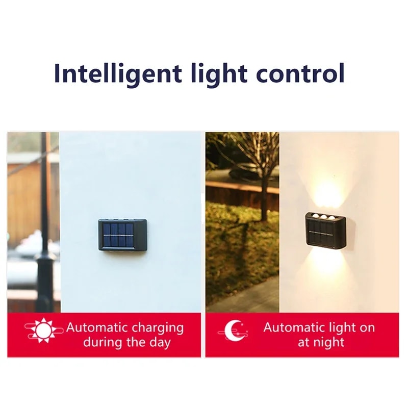 Ultra Durable Solar Wall Lamp Outdoor Waterproof Solar Powered Light Up And Down Illuminate Home Ga 2