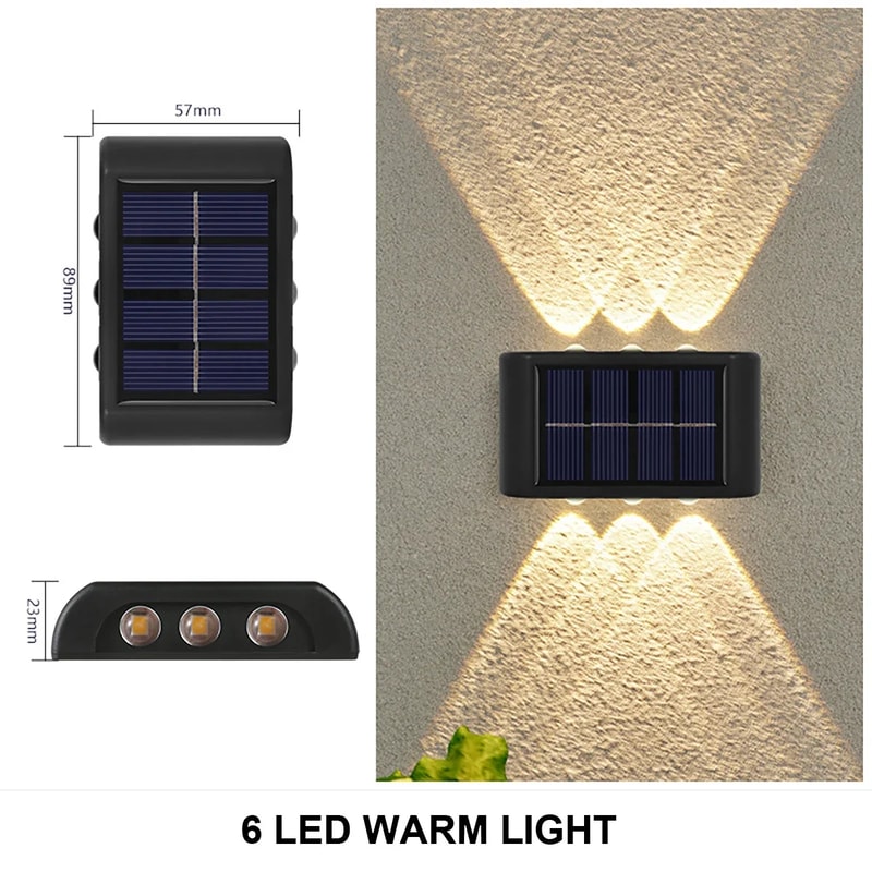Ultra Durable Solar Wall Lamp Outdoor Waterproof Solar Powered Light Up And Down Illuminate Home Ga 8