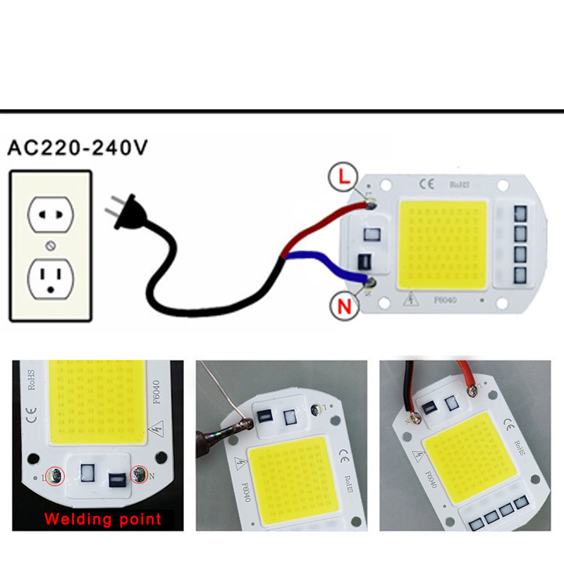 High Power LED Chip COB Lamp, DIY Smart IC Flood Light Bulb | Outdoor Lamp Bead No Driver Required