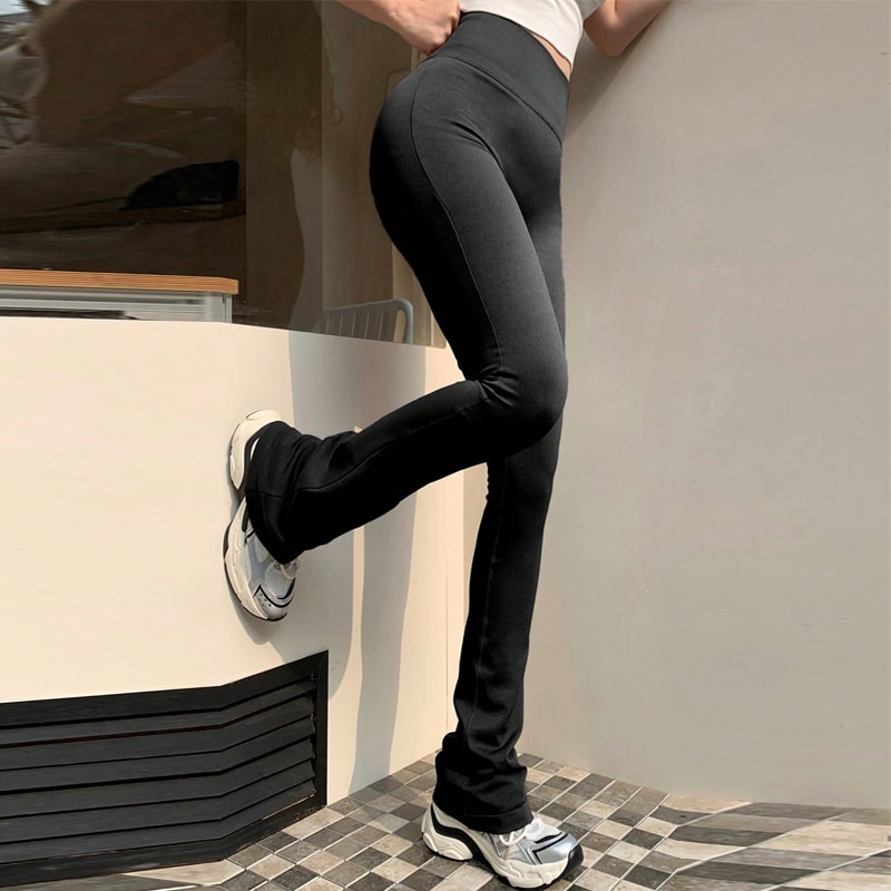 Seamless High Waisted Flared Leggings, Compression Pants for Outdoor Fitness, No Awkward Lines, Body Lifting Workout