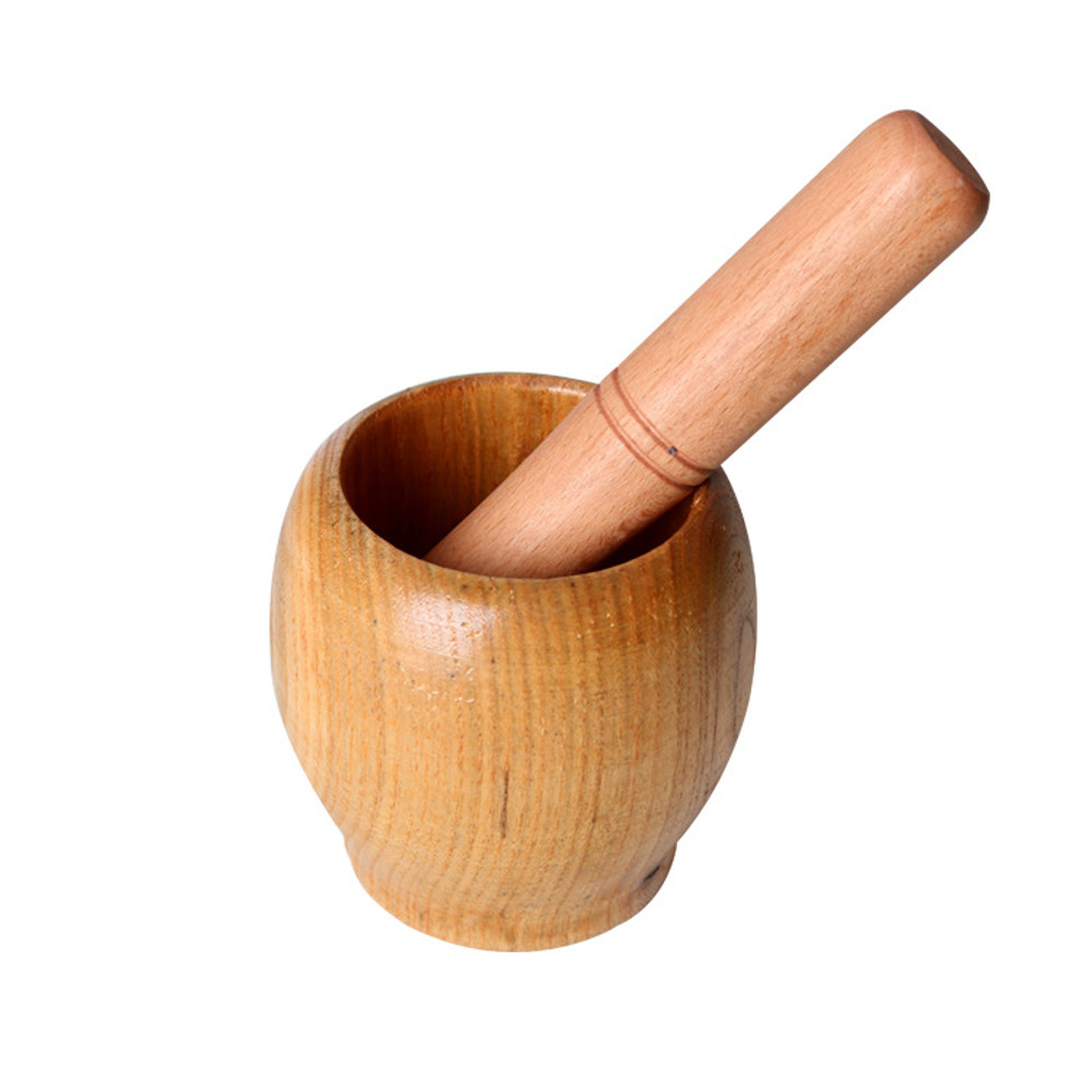 Wooden Mortar And Pestle Set  Ginger Crusher Spice Grinder Garlic Mincer  Fresh Chopped Graters For 6
