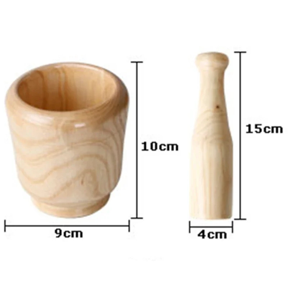 Wooden Mortar And Pestle Set  Ginger Crusher Spice Grinder Garlic Mincer  Fresh Chopped Graters For 5