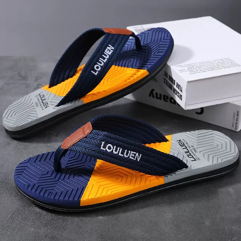 High Quality Hot Sale Men Flip Flops Summer Fashion Breathable Casual Beach Slippers for Outdoor & Comfortable Walking