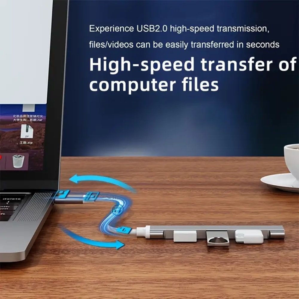 High Speed 4Port USB Hub Type-C Multiport Splitter for PC, Laptop & Computer Accessories with 4 USB 3.0 and 2.0 ports