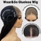 Glueless Lace Front Human Hair Wig, HD Transparent 6x4 Bleached Knots Pre Cut Wig, Ready to Wear Wig for Women