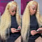 Wig Blonde Human Hair, Curly Lace Front Wig, Pre-Plucked Bleached Knots HD Lace Wig for Black Women