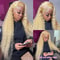 Wig Blonde Human Hair, Curly Lace Front Wig, Pre-Plucked Bleached Knots HD Lace Wig for Black Women
