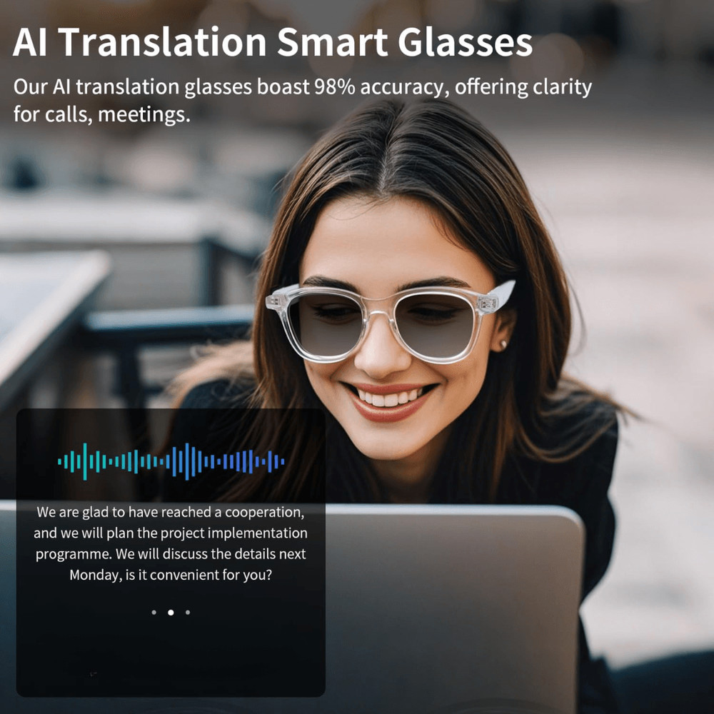 Smart Glasses With AI Translation Wireless Bluetooth Glasses For Real Time Language Interpretation 2