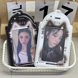 y2k cat photo card holder, cute black cat kpop photocard holder keychain for backpack, album, & display pendant