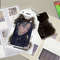 Y2K Cat Photo Card Holder, Cute Black Cat Kpop Photocard Holder Keychain for Backpack, Album, & Display Pendant