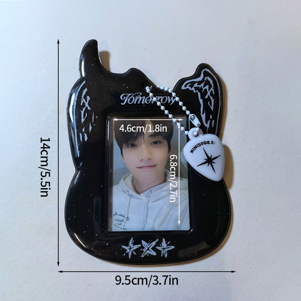 Y2K Cat Photo Card Holder, Cute Black Cat Kpop Photocard Holder Keychain for Backpack, Album, & Display Pendant