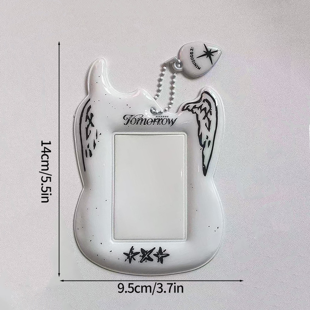 Y2K Cat Photo Card Holder, Cute Black Cat Kpop Photocard Holder Keychain for Backpack, Album, & Display Pendant