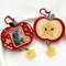 Acrylic Kpop Idol Photocard Holder Photo Card Protector Cover with Keychain, Cartoon Apple Shaped Mini Album for Bag
