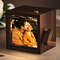 Custom Hand-Cranked Photo Flipbook Box, Personalized Valentines Day Gift with Solid Wood Frame