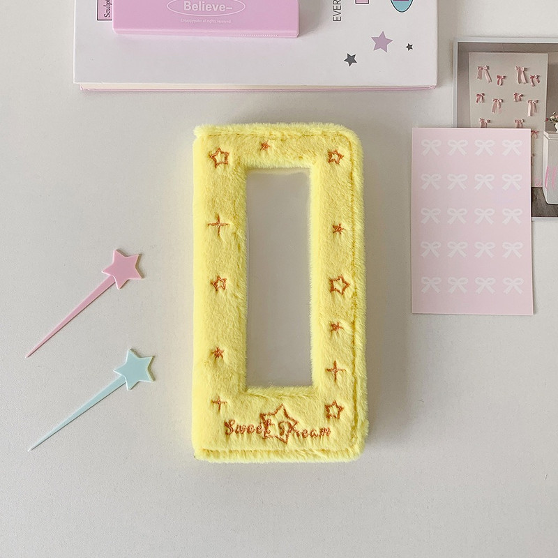 Cute Plush Mini Photocard Holder, 4 Grid Transparent PVC Card Holder for 20 Pages & 40 Photos, Star Photo Album Storage