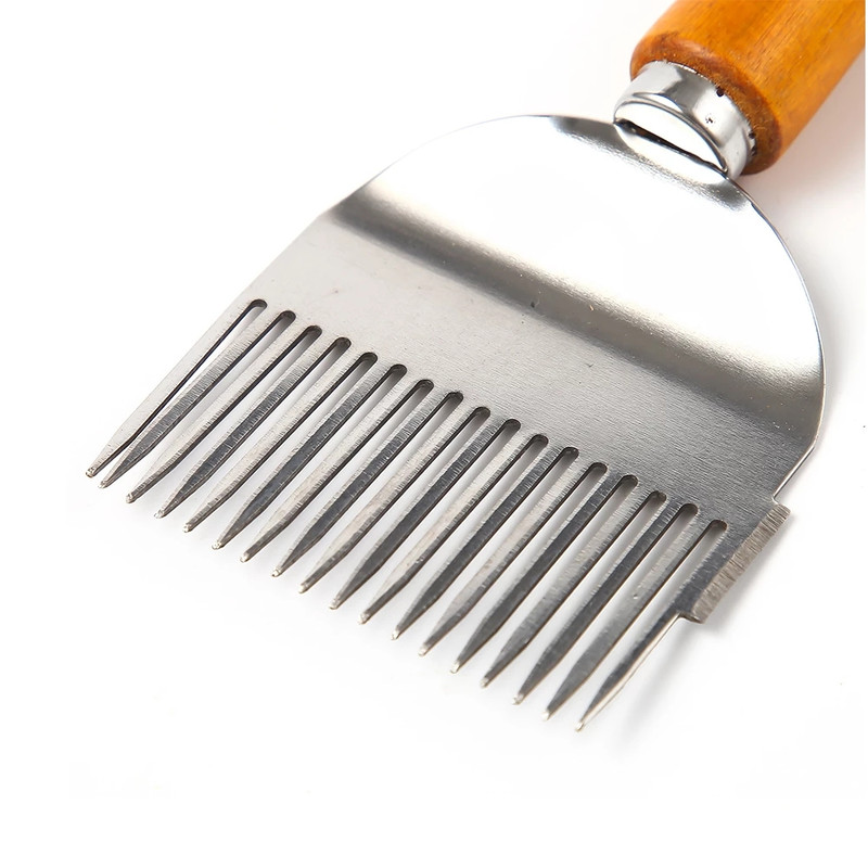 Durable BEE Fork Honey Knife 17Root Stainless Steel Comb Cutter With Wood Handle For Beekeepers  Ho 1