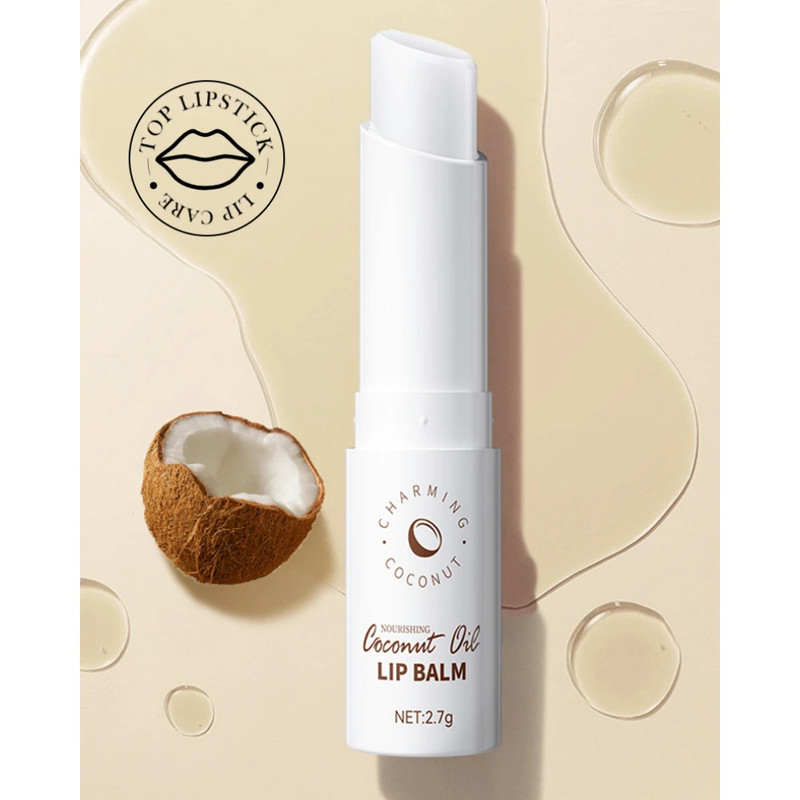 Moisturizing Lip Balm with Coconut Extract & Vitamin C, Long-Lasting Hydration for Soft Lips