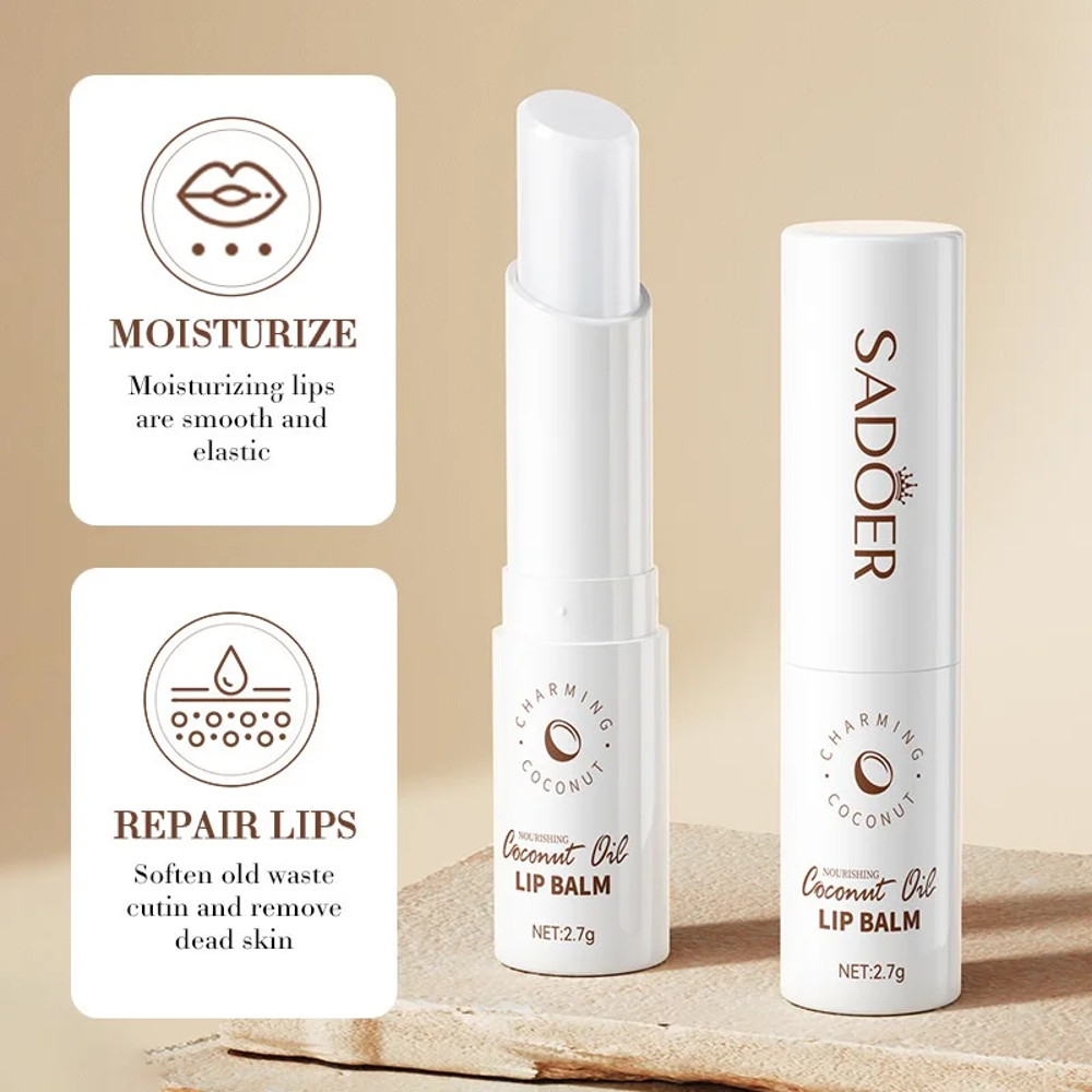 Moisturizing Lip Balm with Coconut Extract & Vitamin C, Long-Lasting Hydration for Soft Lips