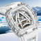Luxury PINDU Men Mechanical Watch, Skeleton Design, Sapphire Glass, Waterproof Stainless Steel Automatic Wristwatch