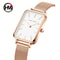 Rose Gold Square Women Mesh Strap Watch, Stainless Steel Case, Simple Fashion Japanese Movement Watch