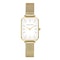 Rose Gold Square Women Mesh Strap Watch, Stainless Steel Case, Simple Fashion Japanese Movement Watch
