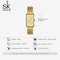Delicate Rectangle Dial Gold Slim Watch for Women, Mesh Strap Waterproof Quartz Women's Elegant Timepiece