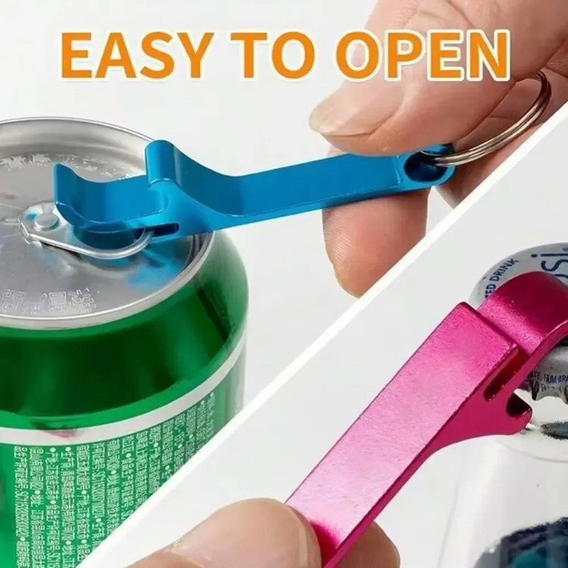 Portable Metal Mini Beer Can Opener, Colorful Key Ring Chain, Keychain Metal Bottle Opener Bar Tools Accessories