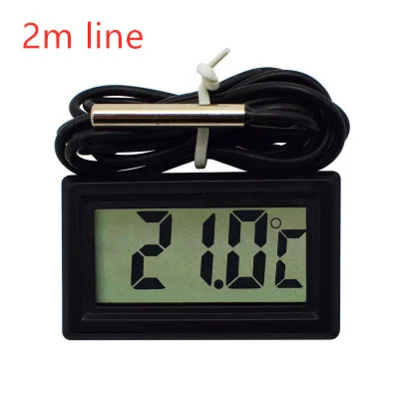 Digital LCD Thermometer With Probe for Aquarium, Indoor Temperature Sensor, Mini Fridge and Home Thermometer