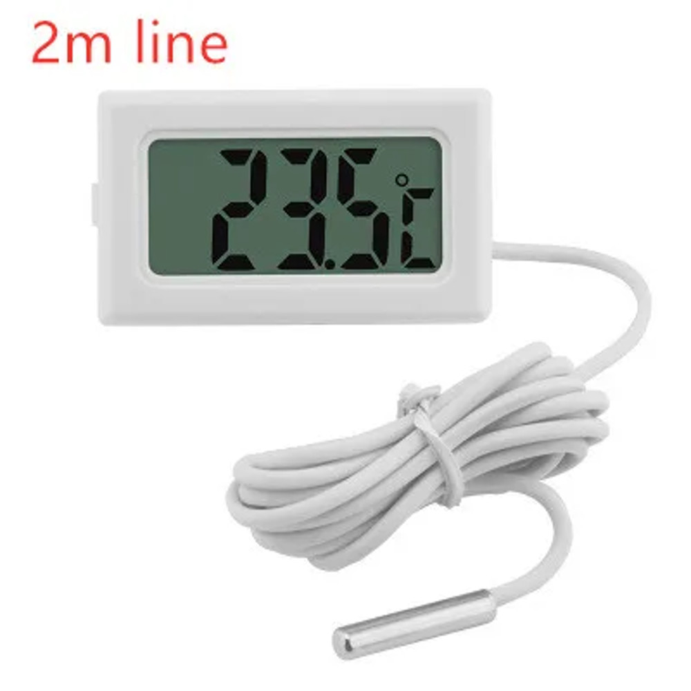 Digital LCD Thermometer With Probe for Aquarium, Indoor Temperature Sensor, Mini Fridge and Home Thermometer