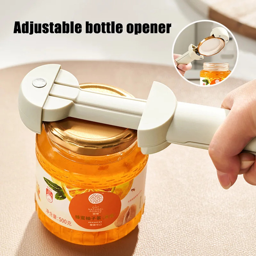 Adjustable Kitchen Tool Gadget, Multifunctional Retractable Bottle Opener, Stainless Steel Manual Can Opener