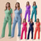 Womens Medical Scrubs Uniform Nurse Scrub Set with Pocket Top & Pants 2 Piece Work Wear