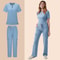 Womens Medical Scrubs Uniform Nurse Scrub Set with Pocket Top & Pants 2 Piece Work Wear