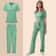 Womens Medical Scrubs Uniform Nurse Scrub Set with Pocket Top & Pants 2 Piece Work Wear