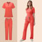 Womens Medical Scrubs Uniform Nurse Scrub Set with Pocket Top & Pants 2 Piece Work Wear