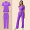 Womens Medical Scrubs Uniform Nurse Scrub Set with Pocket Top & Pants 2 Piece Work Wear