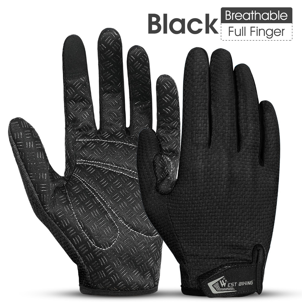Premium Full Finger Cycling Gloves Touch Screen Compatible NonSlip Silicone Palm For MTB Driving 6