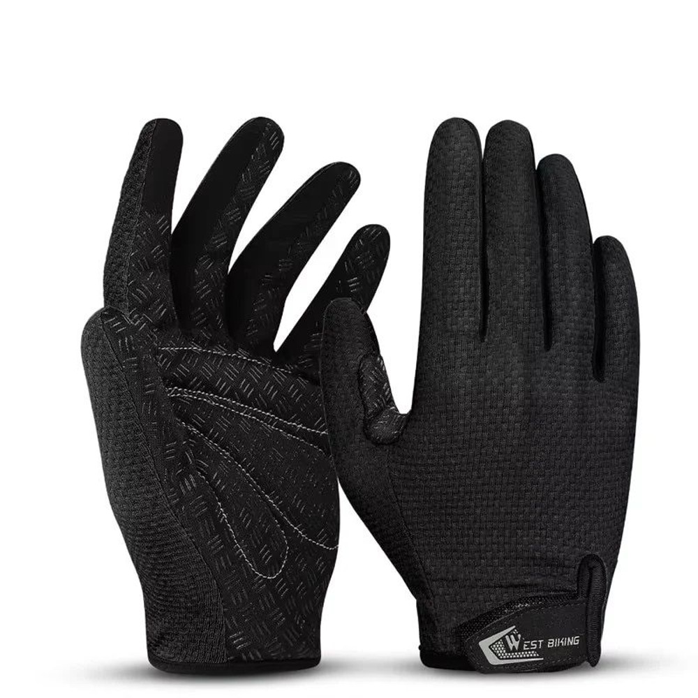 Premium Full Finger Cycling Gloves Touch Screen Compatible NonSlip Silicone Palm For MTB Driving 0