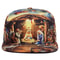 Jesus Print HipHop Hat for Men, Personalized Flat Brim Cap, Stylish Daily Casual Sunshade Baseball Hat for Women